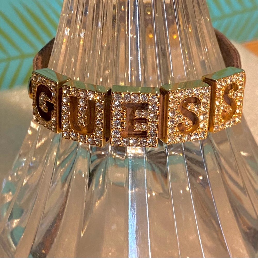 GUESS Leather & Crystal Bracelet